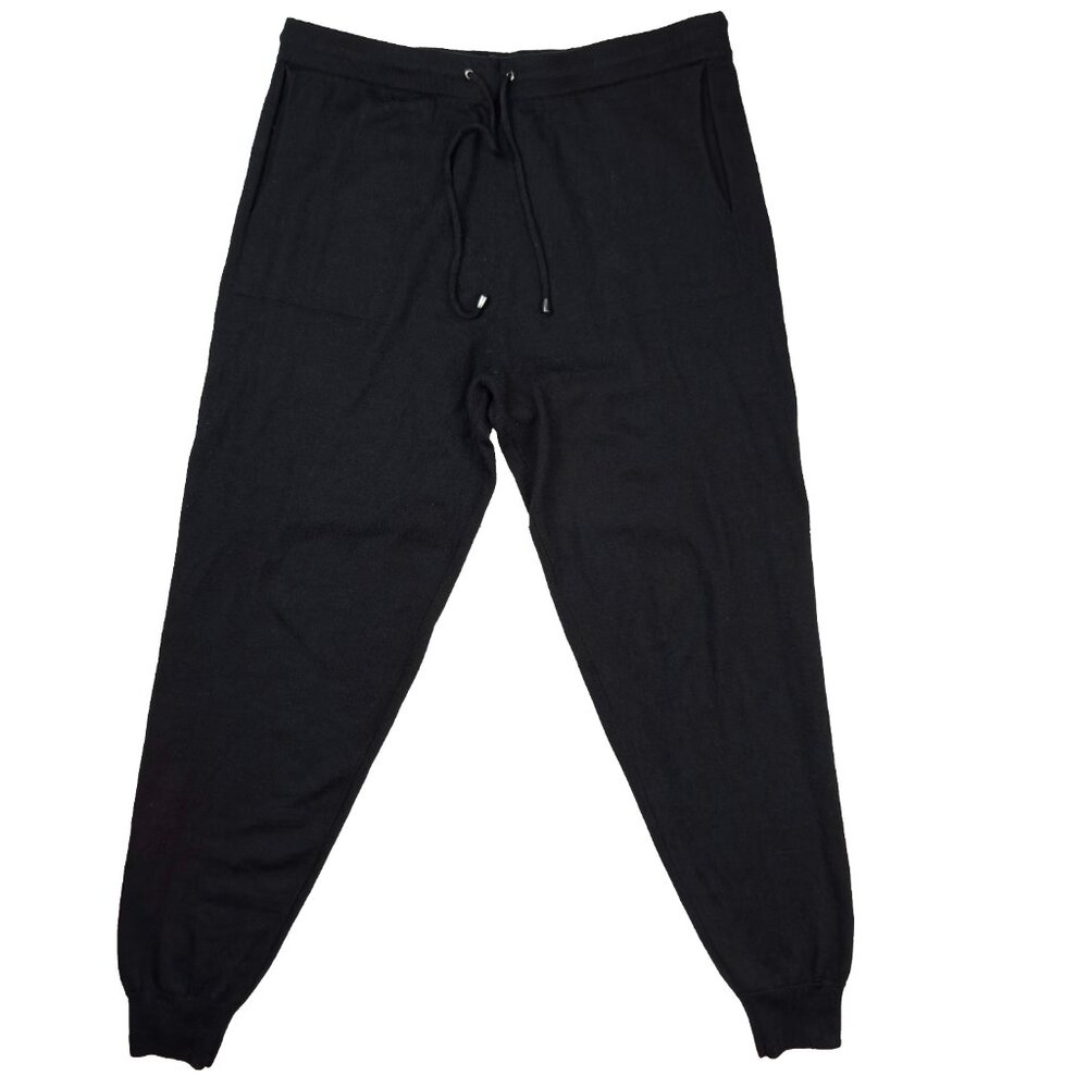 SANTEMARE Warm W/Pockets Wool Blend‎ Athleisure Black Jogger Casual Pants sz XL